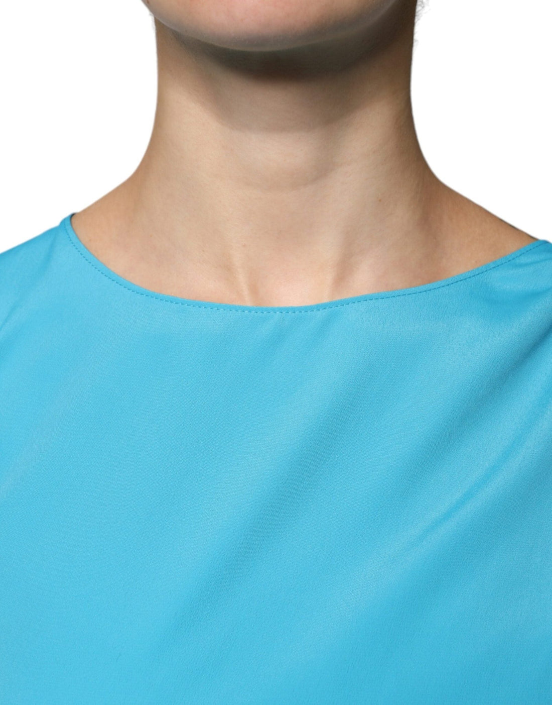 Boutique Moschino Blue Round Neckline Long Sleeves Blouse Top - RIMODA