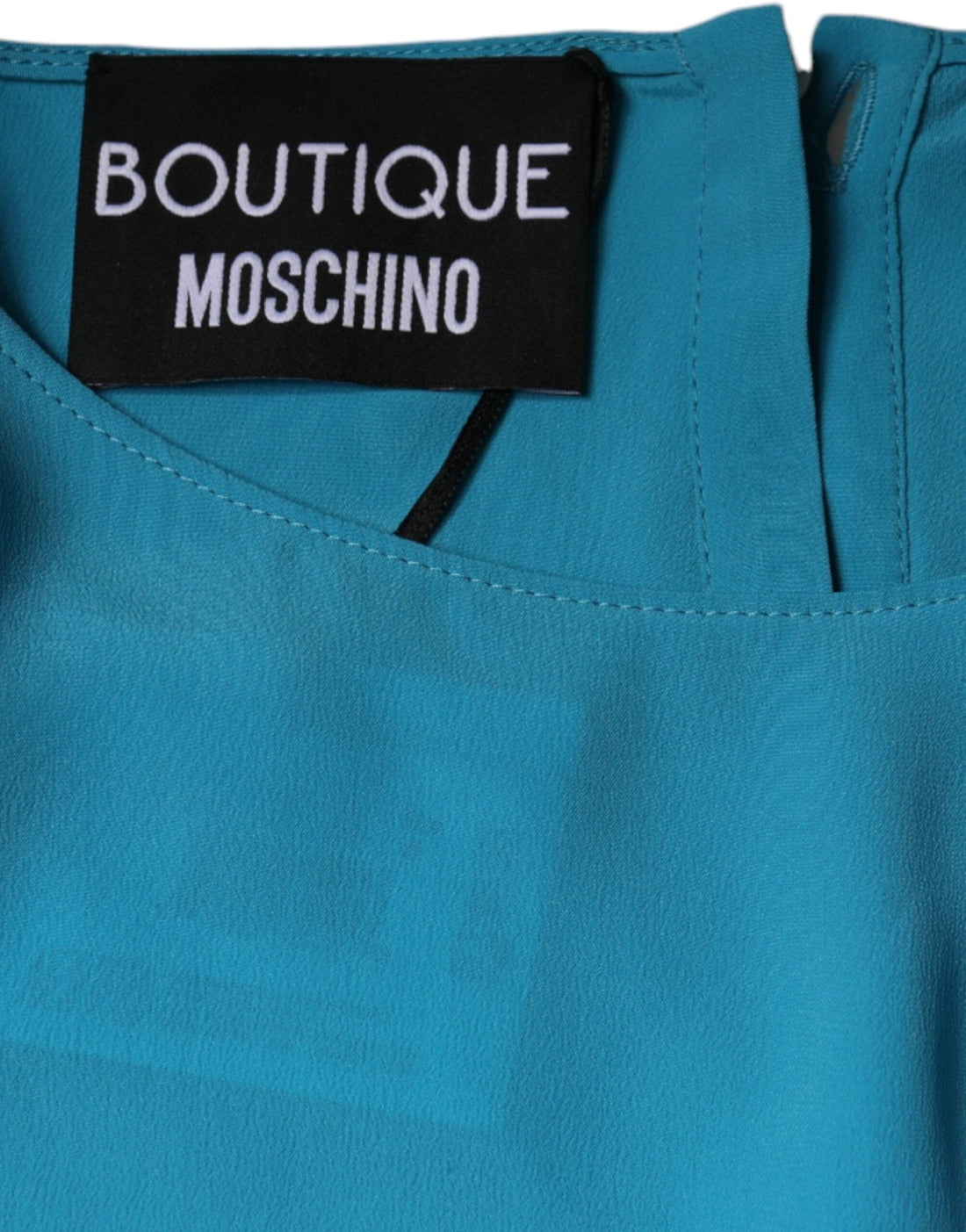 Boutique Moschino Blue Round Neckline Long Sleeves Blouse Top - RIMODA