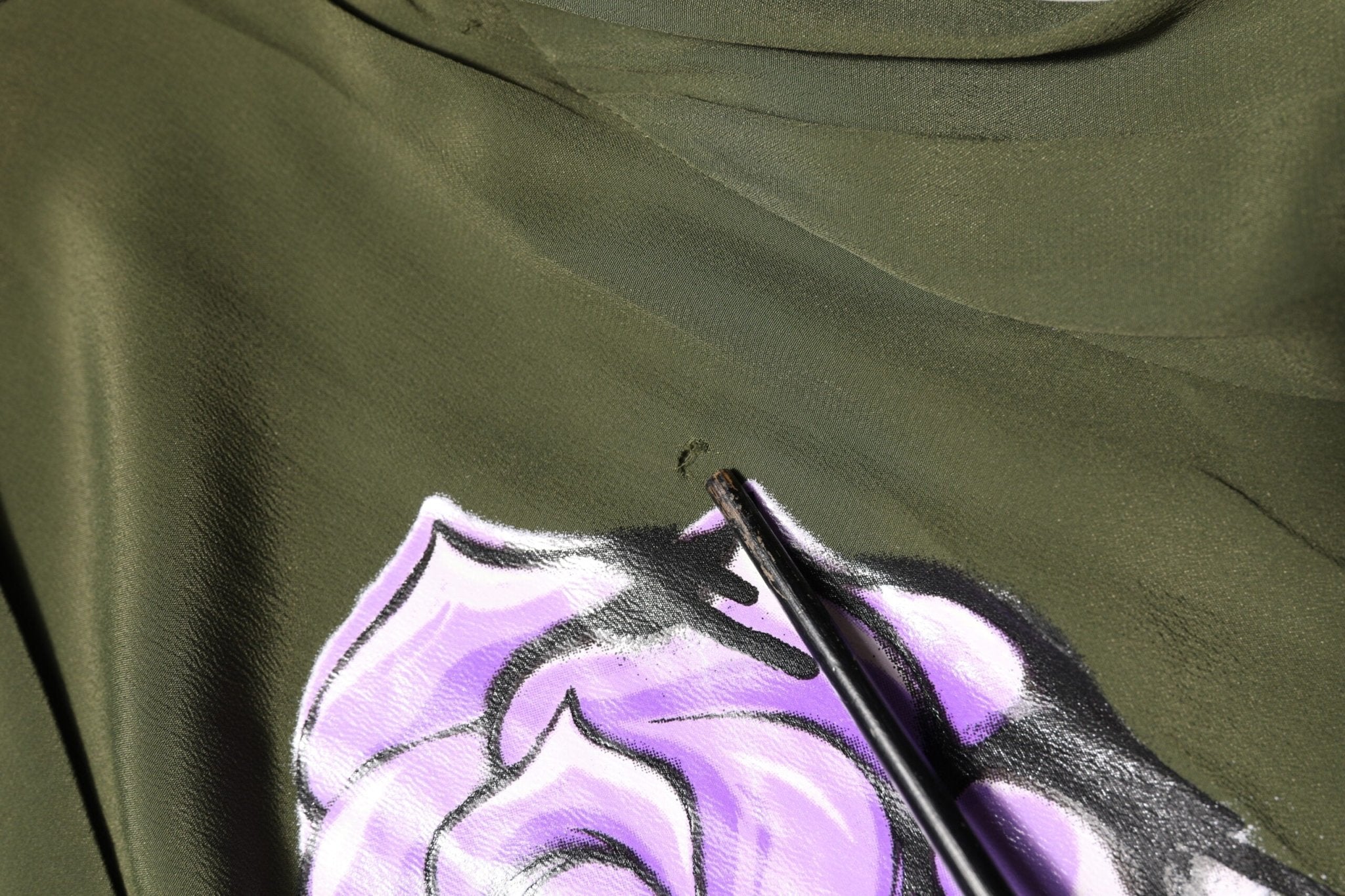 Boutique Moschino Top Green Acetate Collared Long Sleeves Floral Top - RIMODA