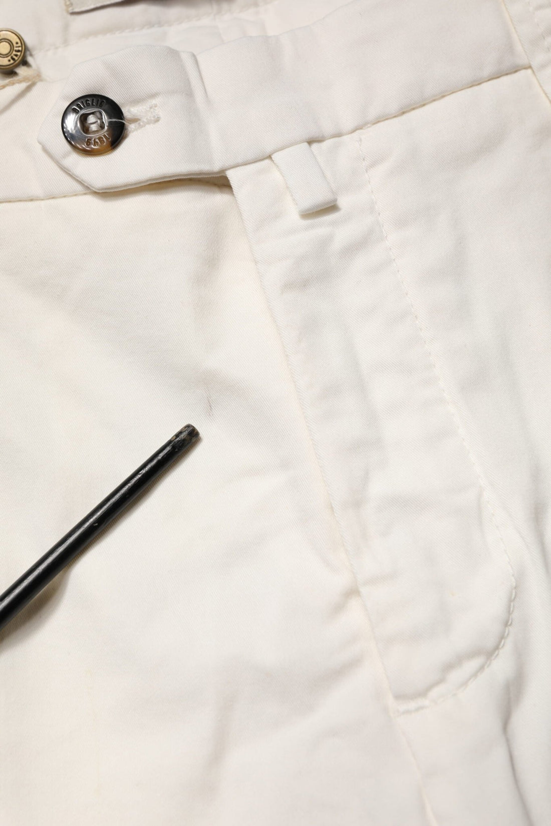 Briglia 1949 White Cotton Straight Fit Chino Trouser Pants - RIMODA