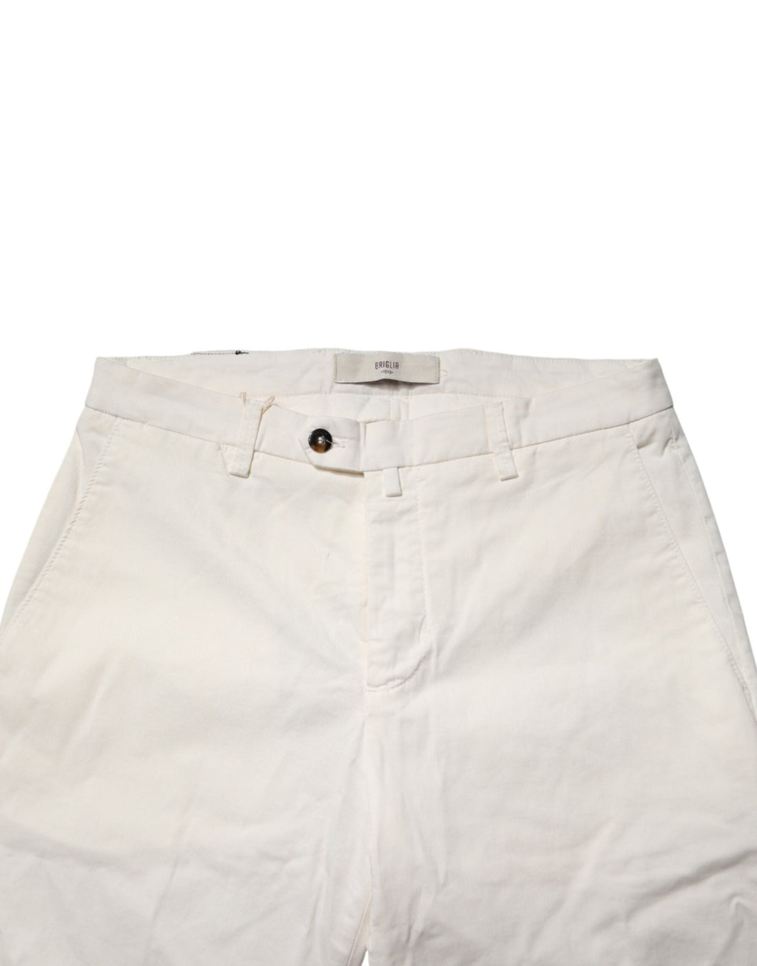 Briglia 1949 White Cotton Straight Fit Chino Trouser Pants - RIMODA