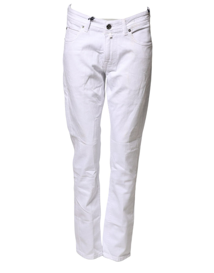 Briglia 1949 White Cotton Straight Fit Men Denim Trouser Jeans - RIMODA
