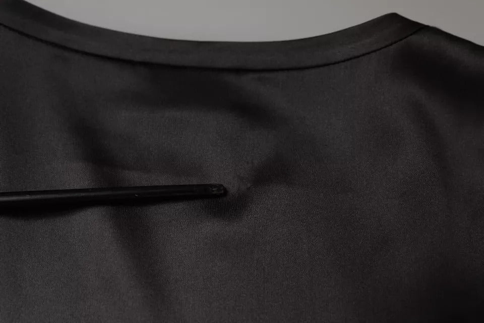 Brunello Cucinelli Black Silk Blend Sleeveless Tank Top - RIMODA