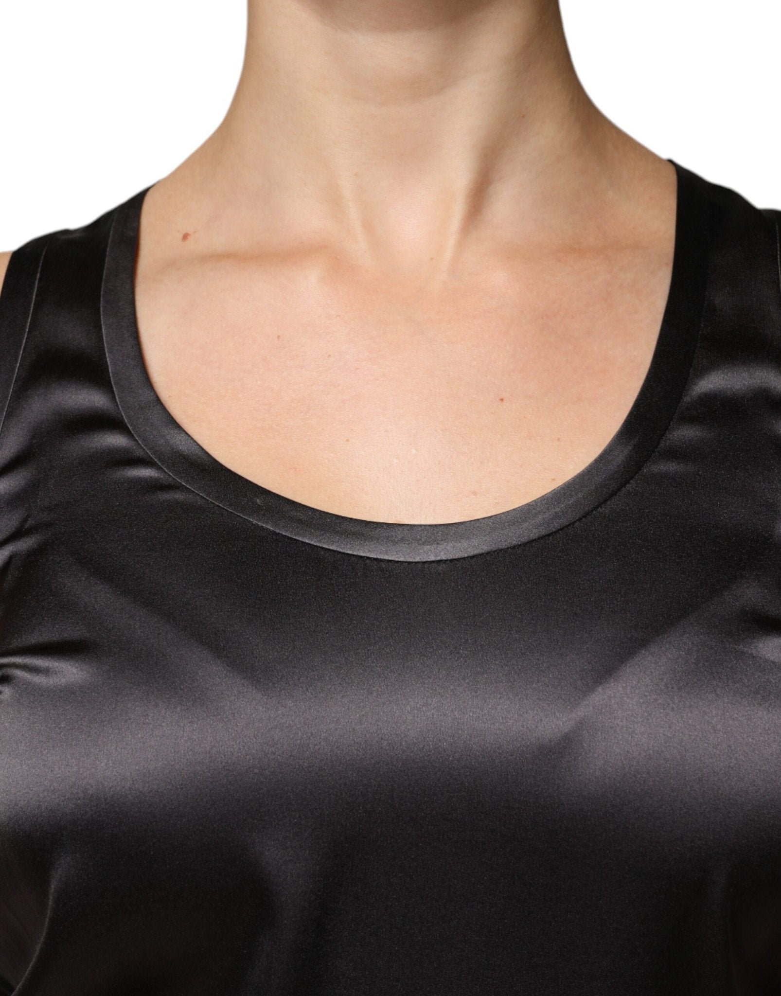 Brunello Cucinelli Black Silk Blend Sleeveless Tank Top - RIMODA