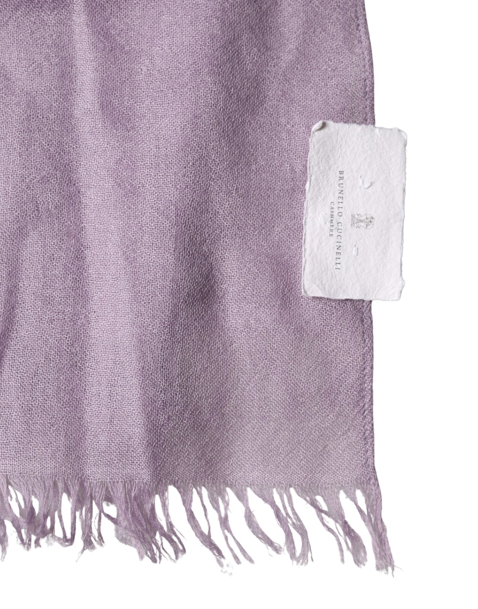 Brunello Cucinelli Purple Cashmere Silk Fringe Wrap 200cm x 95cm Scarf - RIMODA
