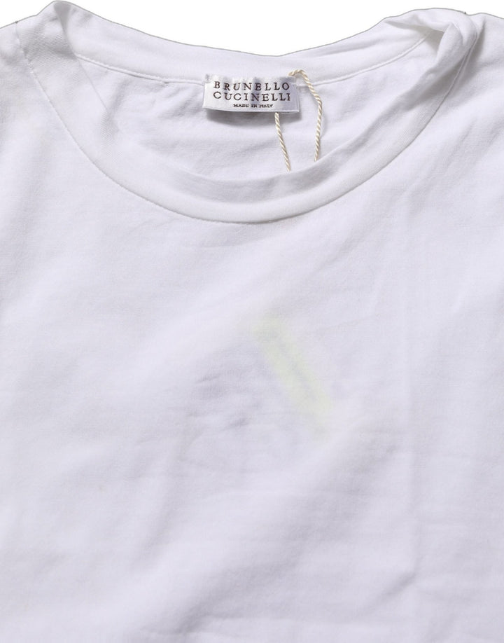 Brunello Cucinelli White SleeveLess Crew Neck Tank Blouse Top - RIMODA