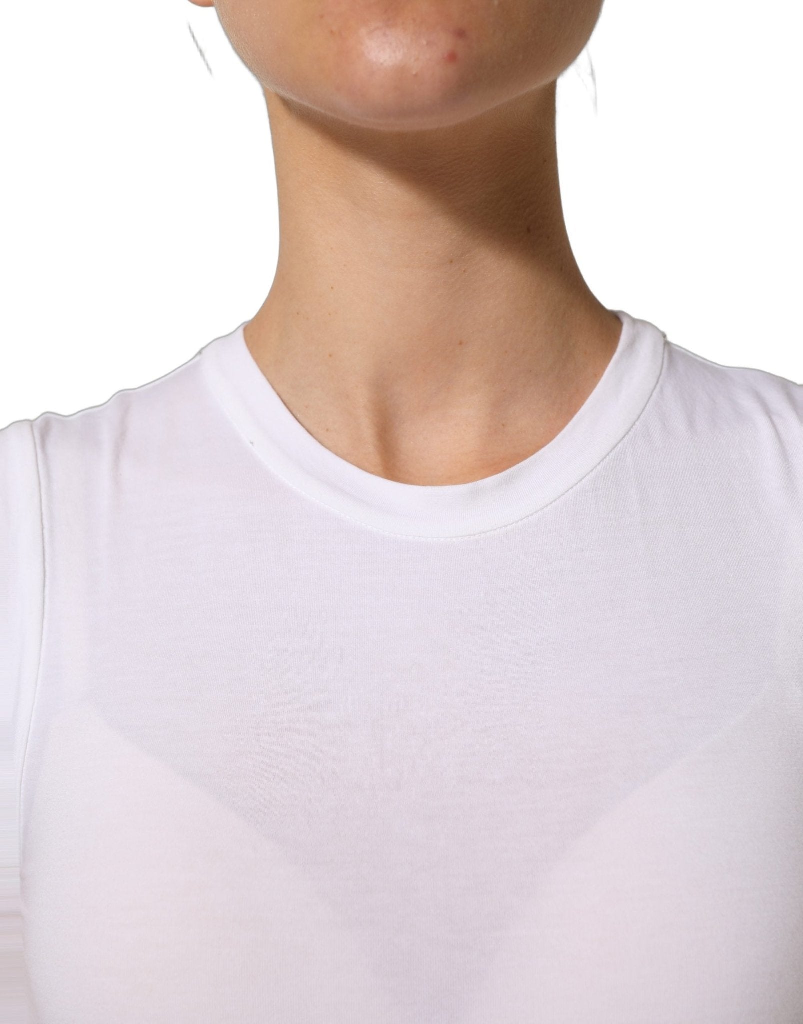 Brunello Cucinelli White SleeveLess Crew Neck Tank Blouse Top - RIMODA