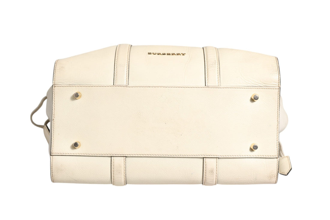 Burberry Chalk White Large Leather Tote Bag - RIMODA