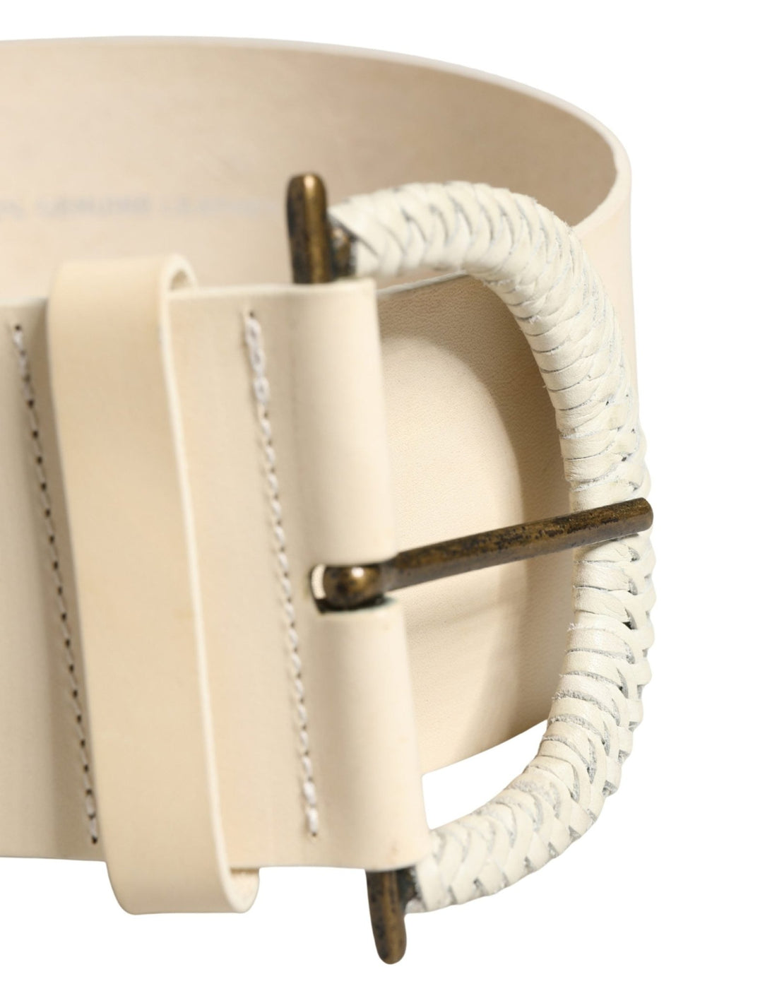 Cavalli Class Off White Leather Waist Women Cintura Buckle Belt - RIMODA