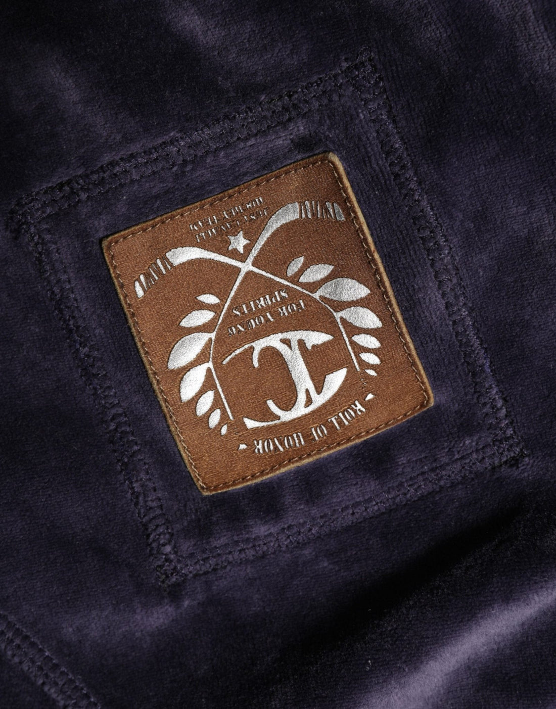Cavalli Class Purple Cotton Blend Velvet Zip-Up Hoodie Sweatshirt Sweater - RIMODA