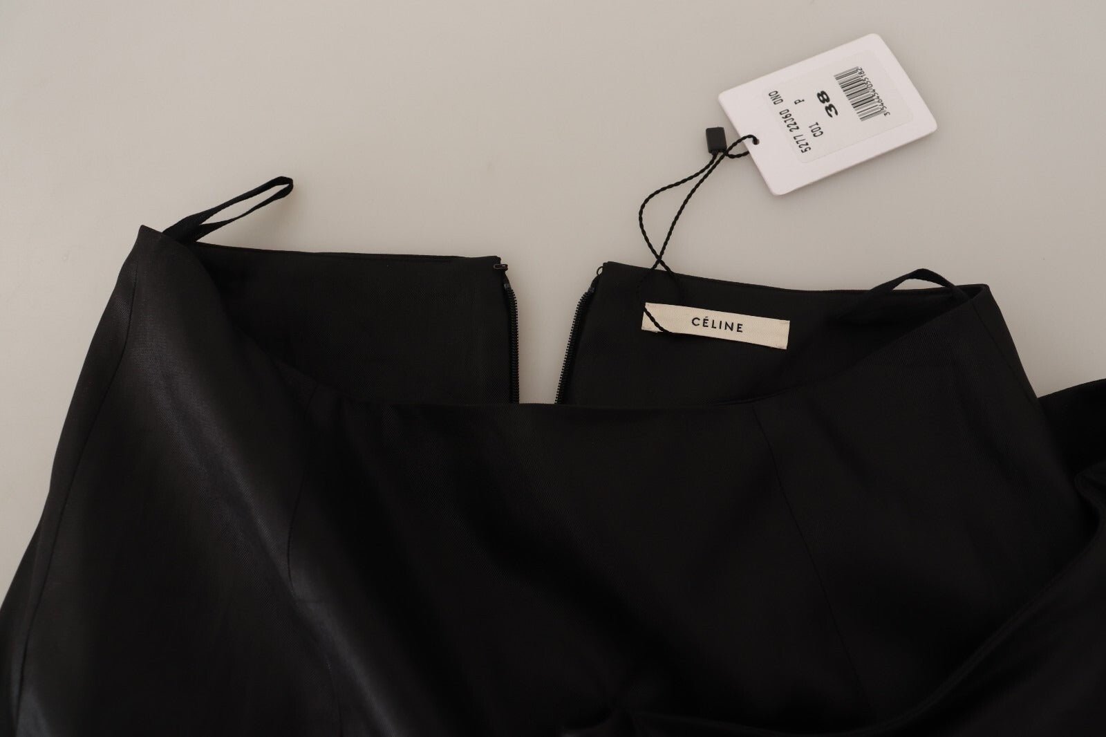 Celine Acetate Black High Waist Wrap Style Asymmetric Skirt - RIMODA