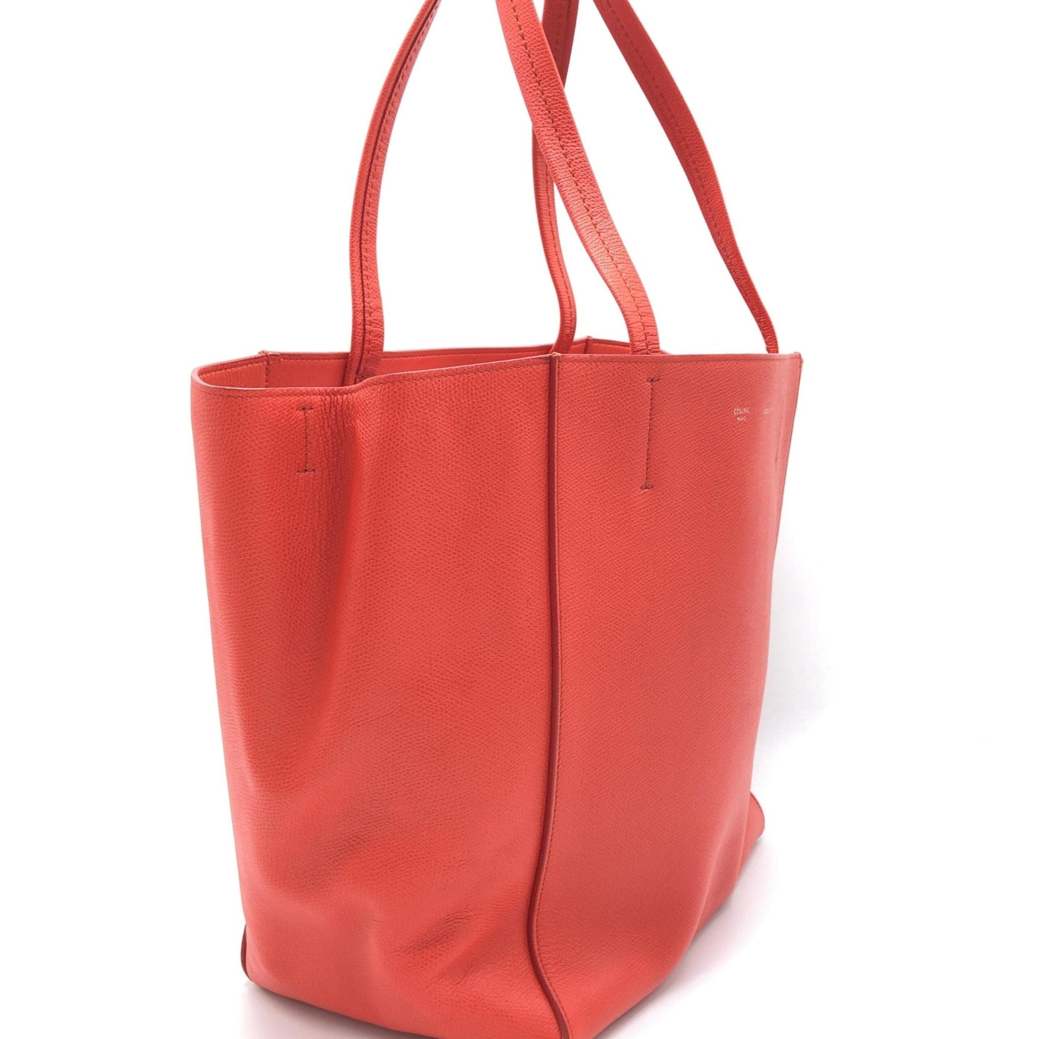 Celine Cabas Phantom Red Pebbled Leather Tote Bag - RIMODA
