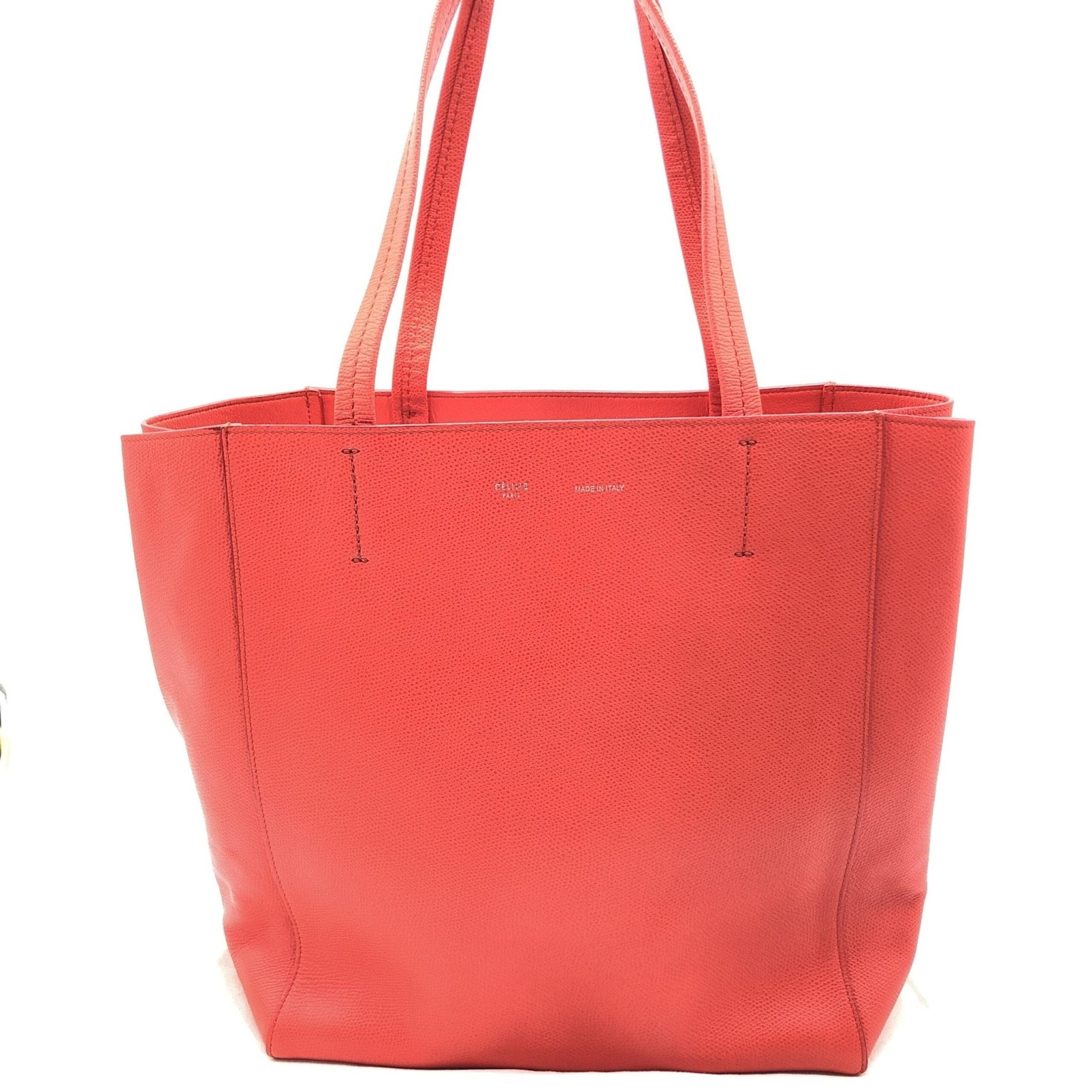 Celine Cabas Phantom Red Pebbled Leather Tote Bag - RIMODA