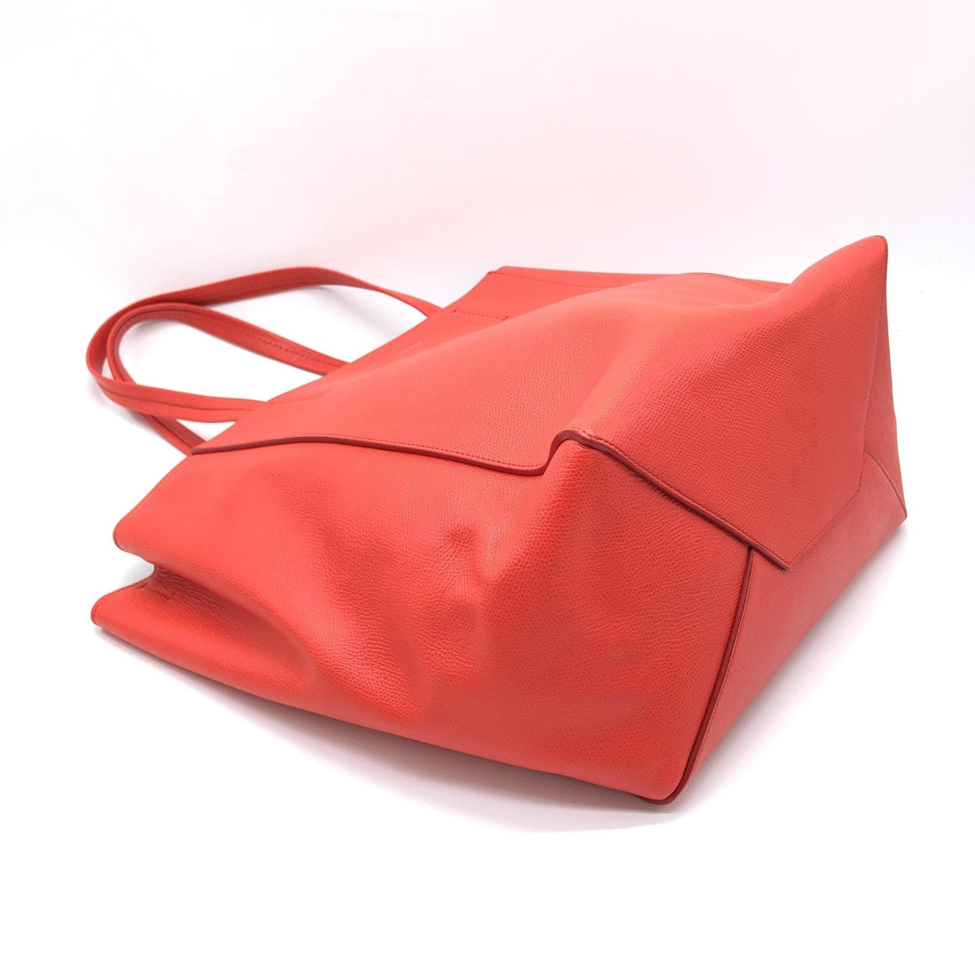 Celine Cabas Phantom Red Pebbled Leather Tote Bag - RIMODA