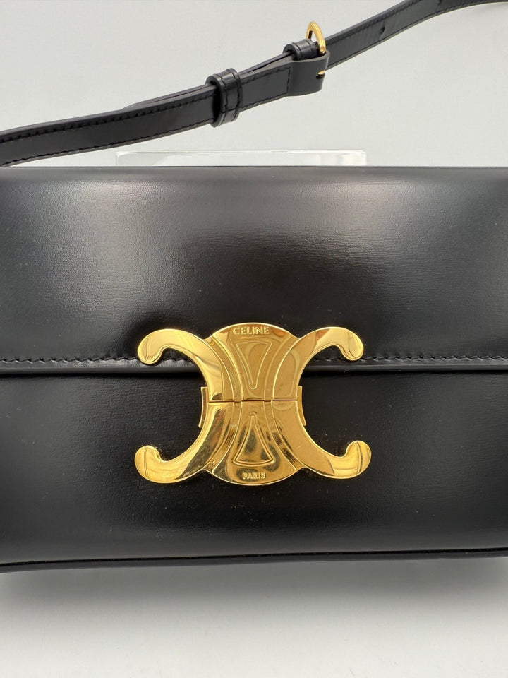 Celine CELINE CLAUDE TRIOMPHE Black Handbag - RIMODA
