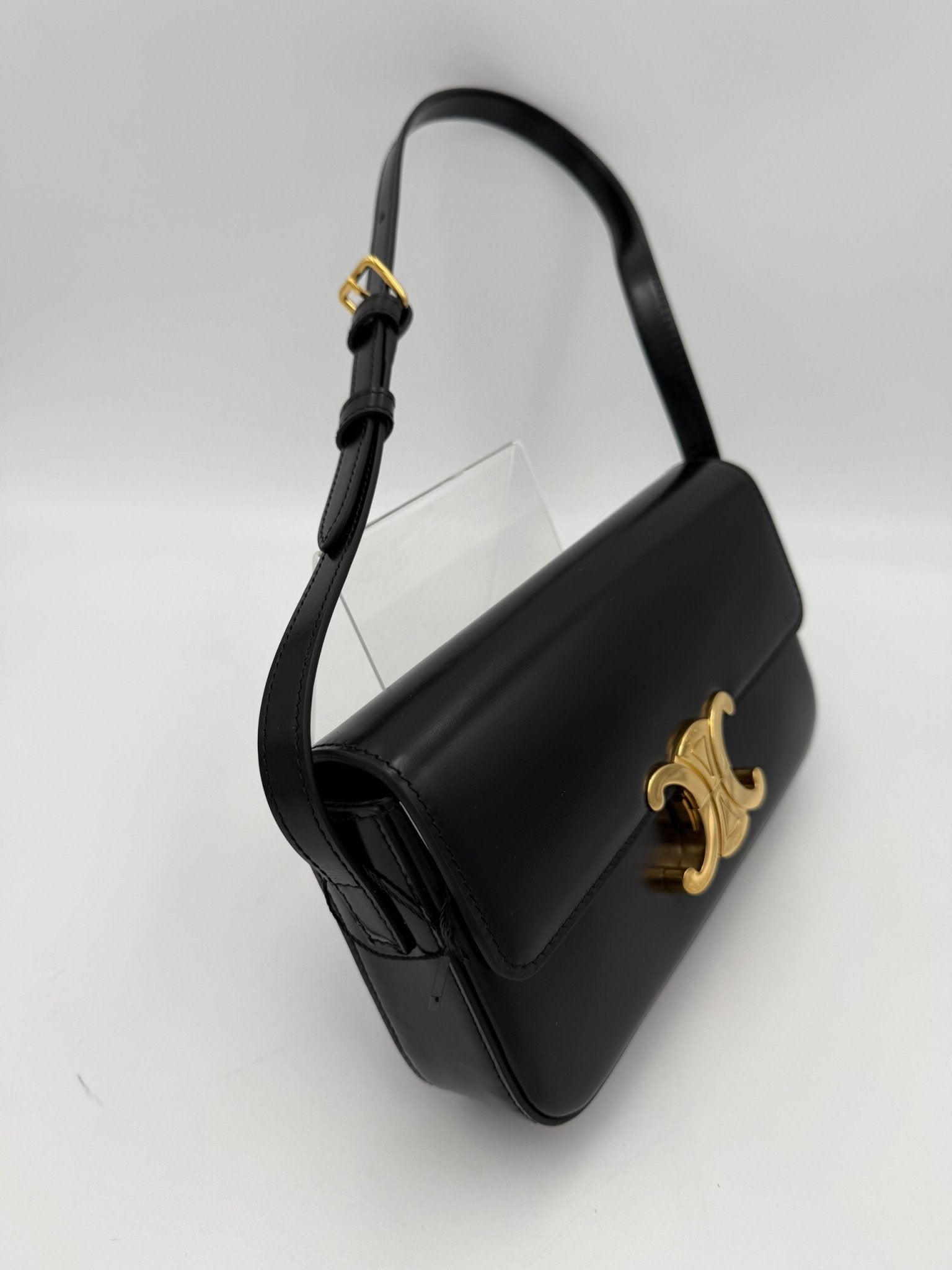 Celine CELINE CLAUDE TRIOMPHE Black Handbag - RIMODA