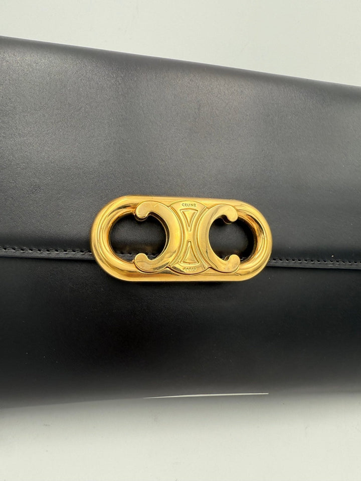 Celine CELINE TRIOMPHE Black Clutch - RIMODA
