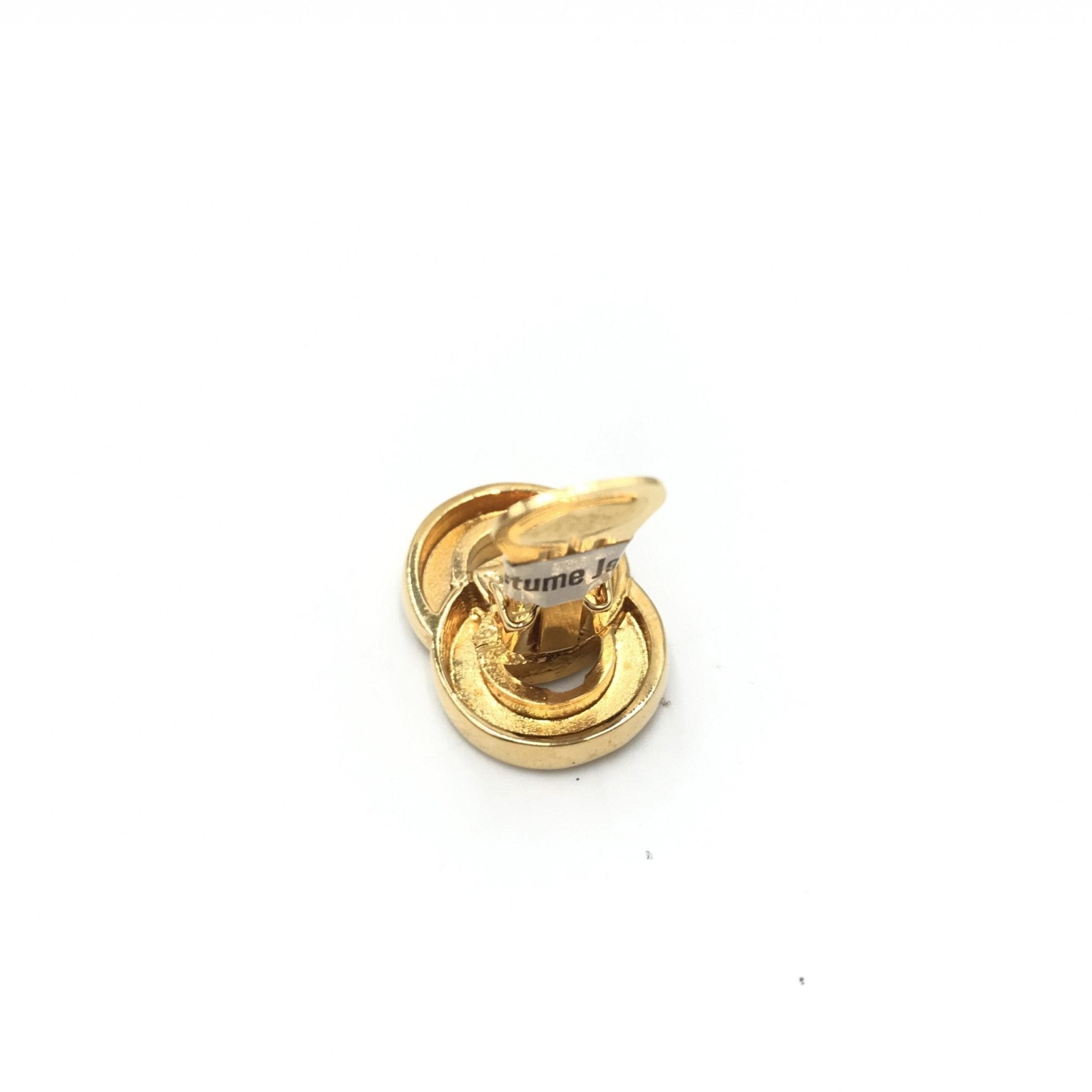 Celine Gold Tone Double Round Motif Earrings - RIMODA