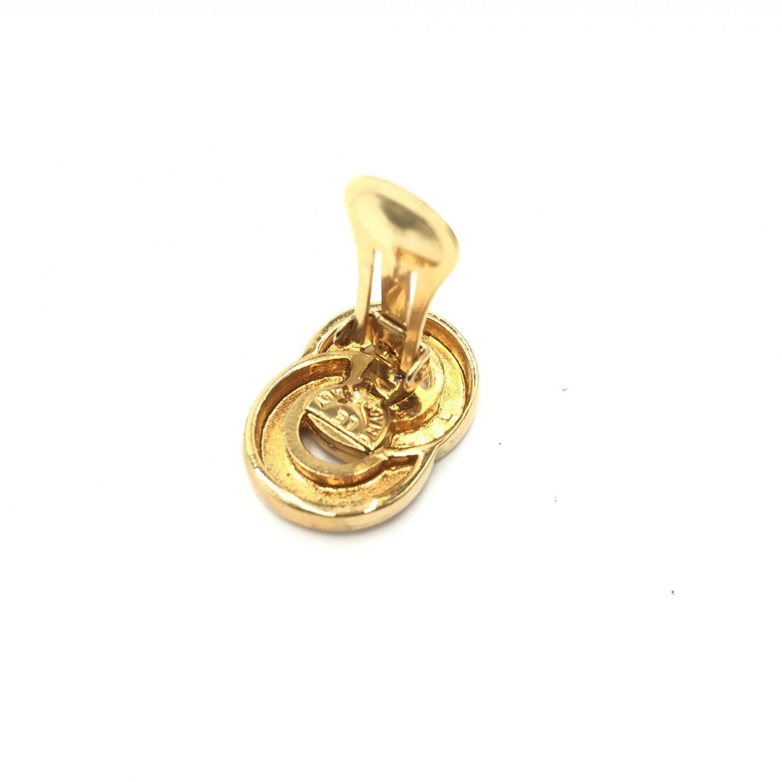 Celine Gold Tone Double Round Motif Earrings - RIMODA