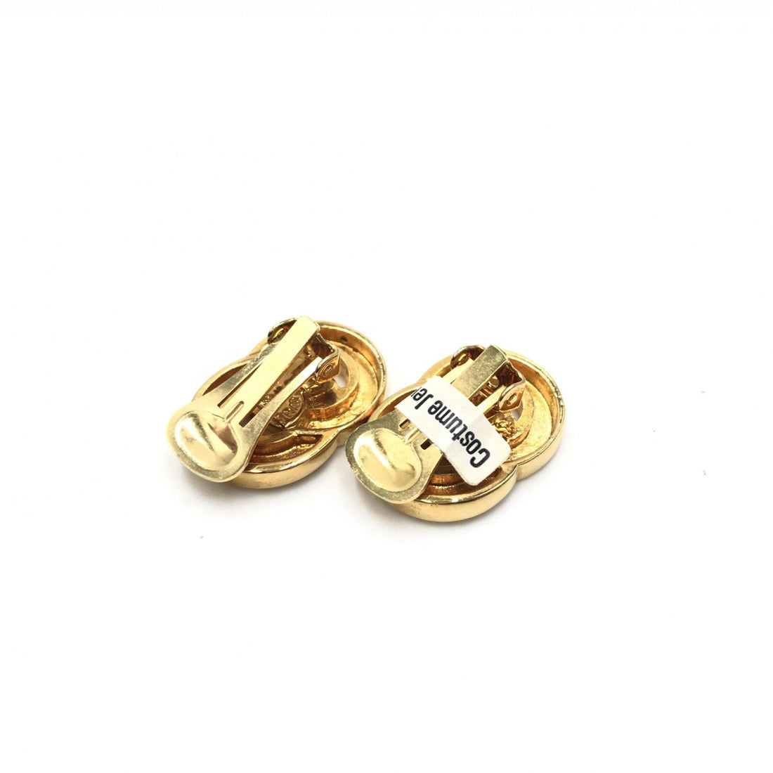 Celine Gold Tone Double Round Motif Earrings - RIMODA