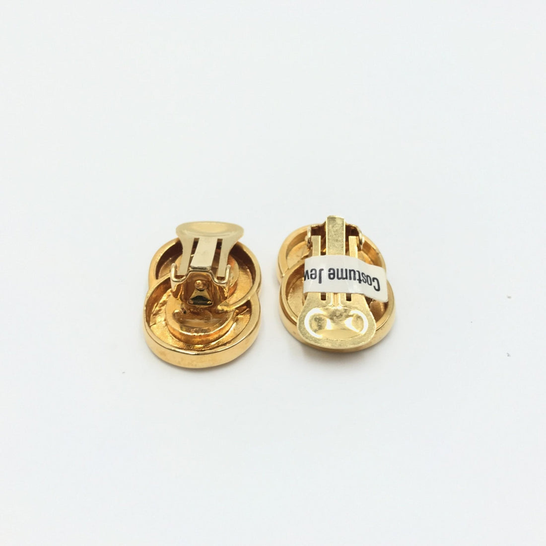 Celine Gold Tone Double Round Motif Earrings - RIMODA
