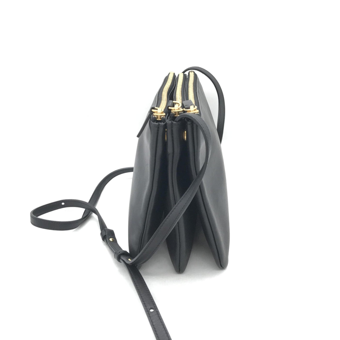 Celine Trio Black Leather Shoulder Bag - RIMODA