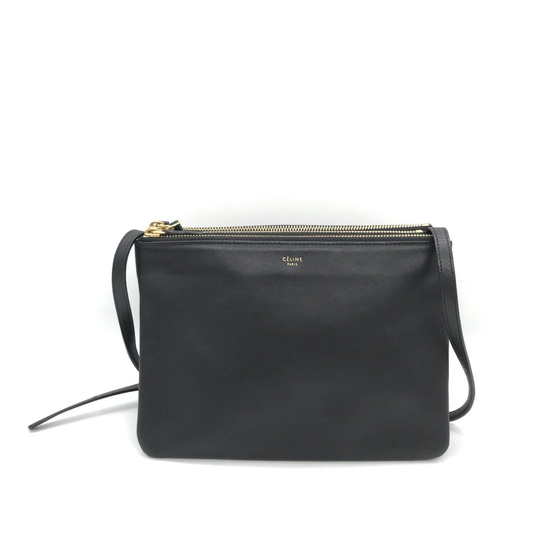Celine Trio Black Leather Shoulder Bag - RIMODA