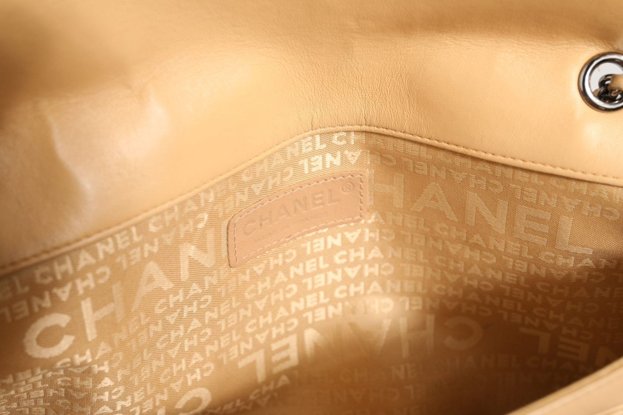 Chanel Beige Lambskin Giant Reissue Mademoiselle Lock Flap Bag - RIMODA