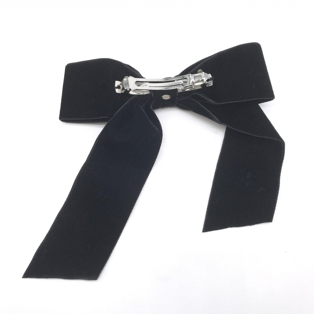 Chanel Black Velvet Bow Hair Accessory - RIMODA