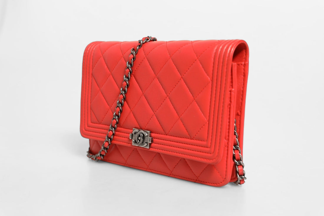 Chanel Boy Wallet on Chain Red Lambskin - RIMODA