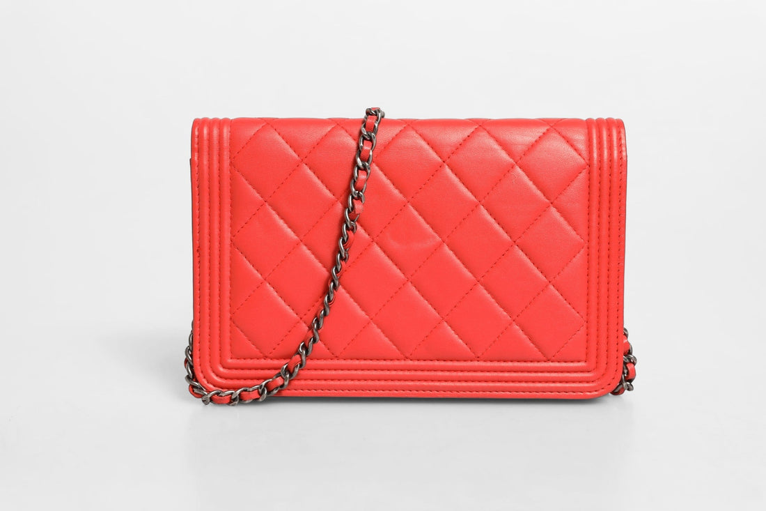 Chanel Boy Wallet on Chain Red Lambskin - RIMODA