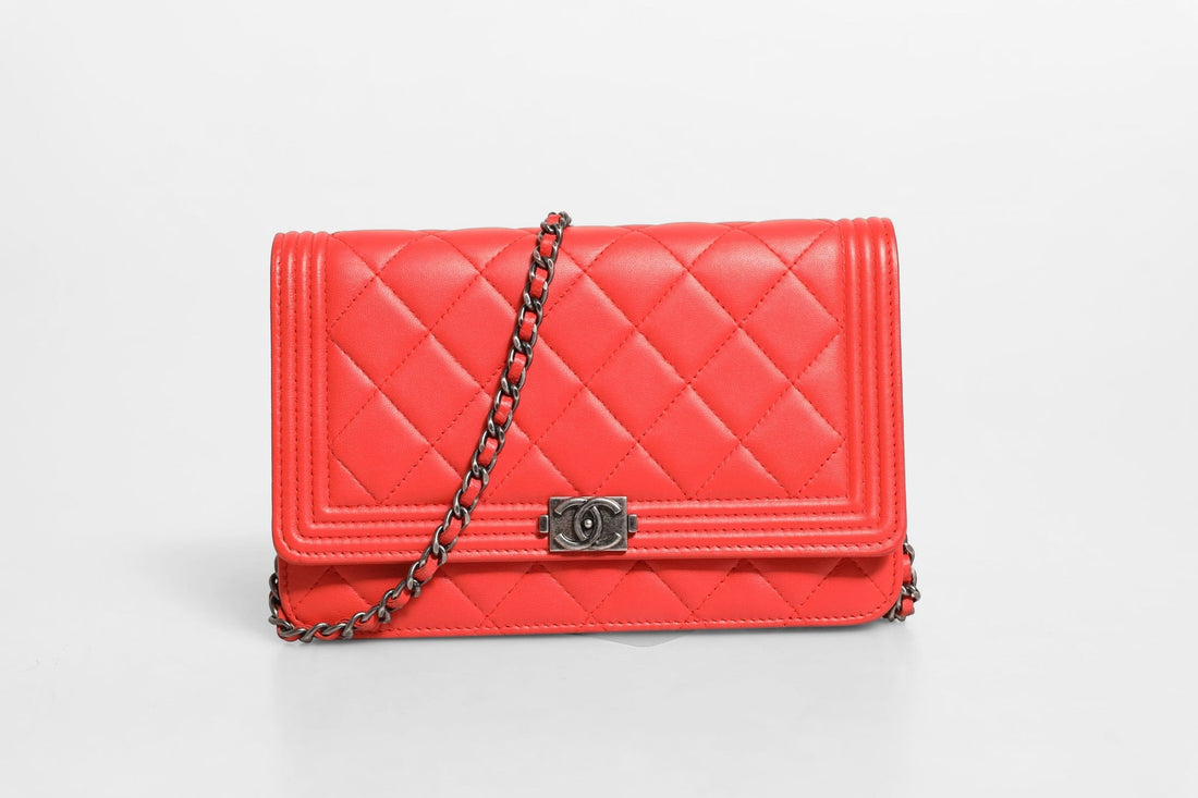 Chanel Boy Wallet on Chain Red Lambskin - RIMODA