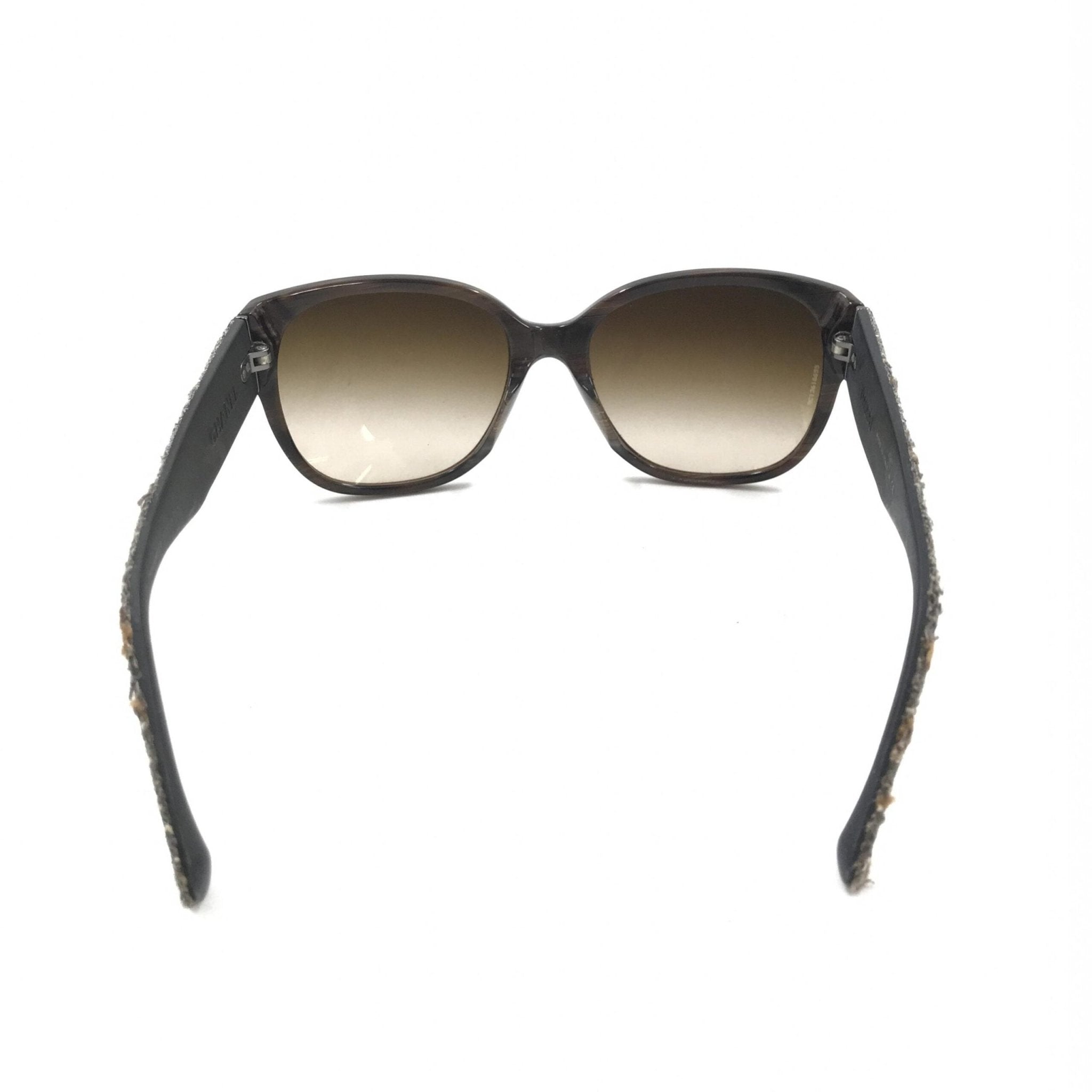 Chanel Brown Frame With Tweed Accents Sunglasses - RIMODA