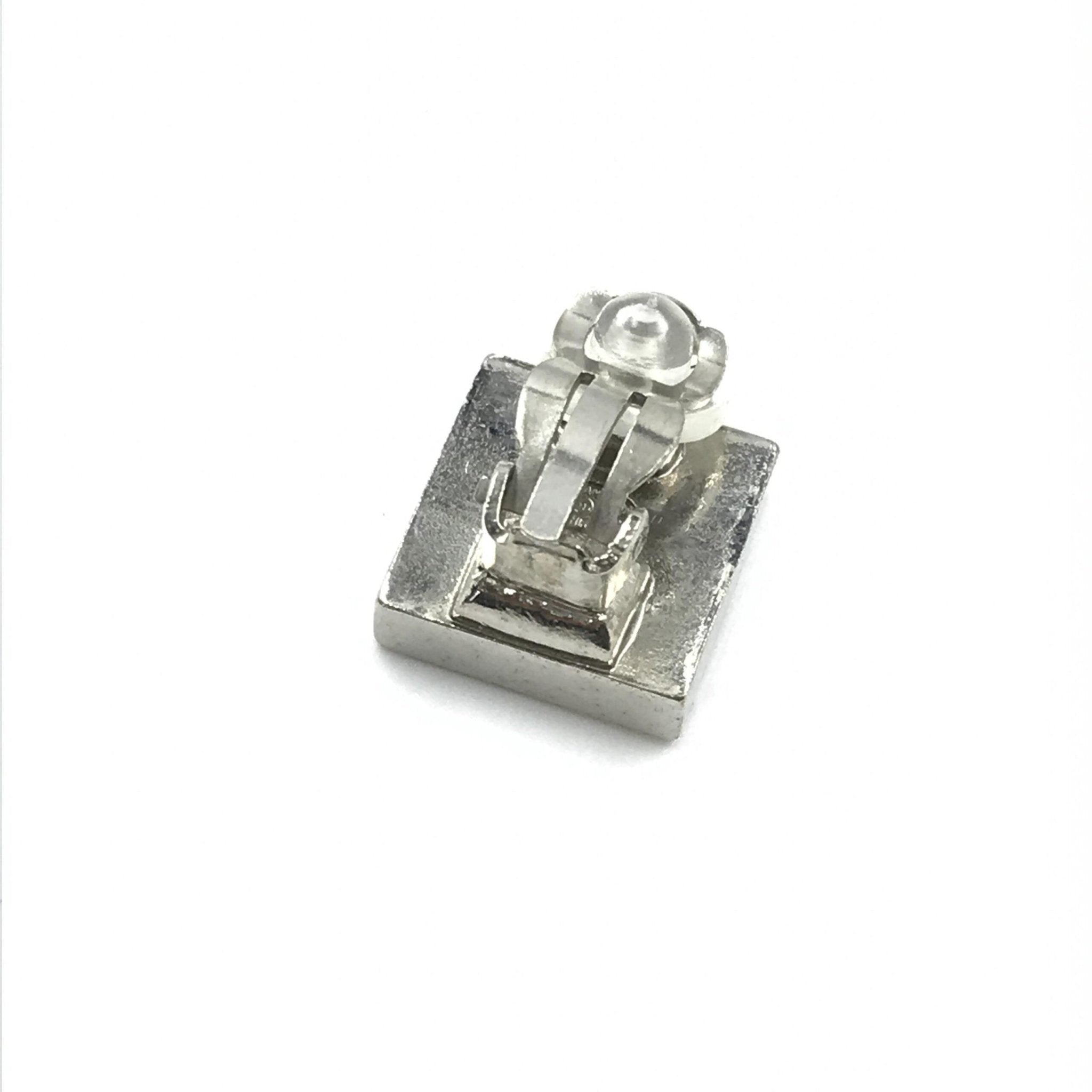 Chanel Coco Mark Earrings Black/White/Silver - RIMODA