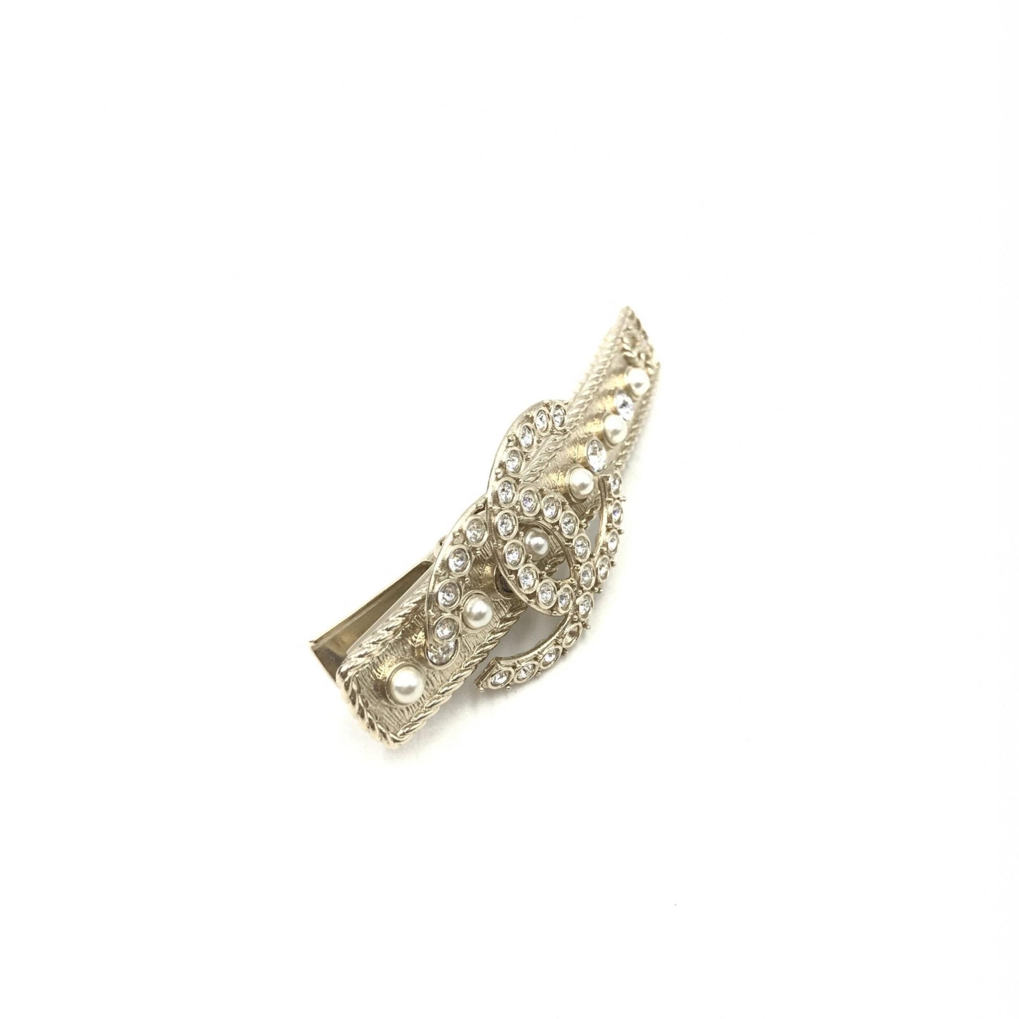 Chanel Crystal Pearl CC Hair Clip - RIMODA