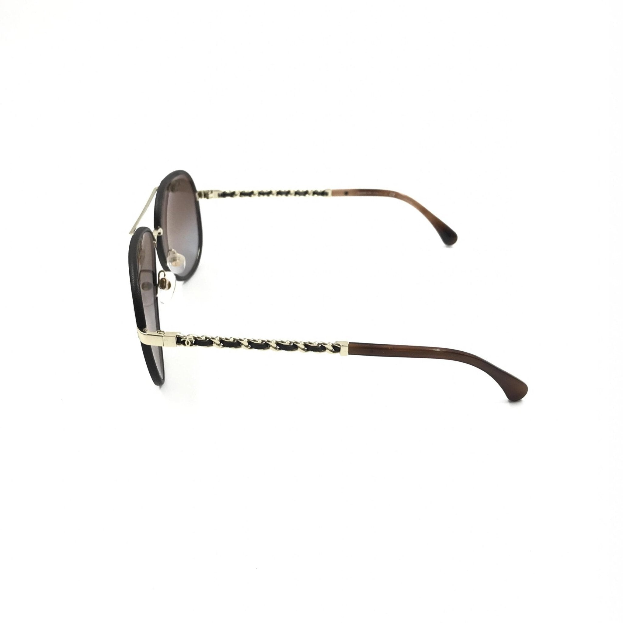 Chanel Gold And Black Polarized Aviator Sunglasses - RIMODA