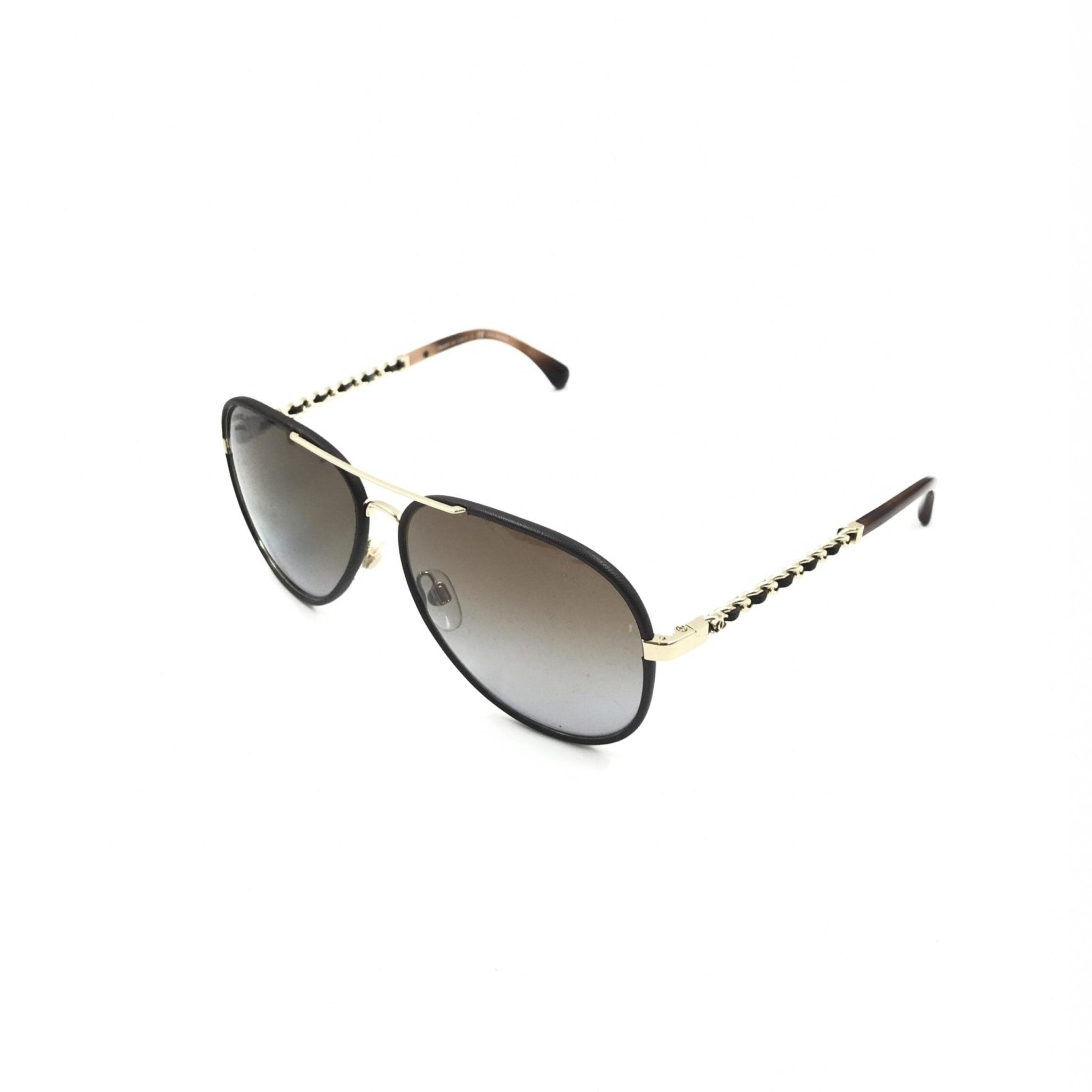 Chanel Gold And Black Polarized Aviator Sunglasses - RIMODA