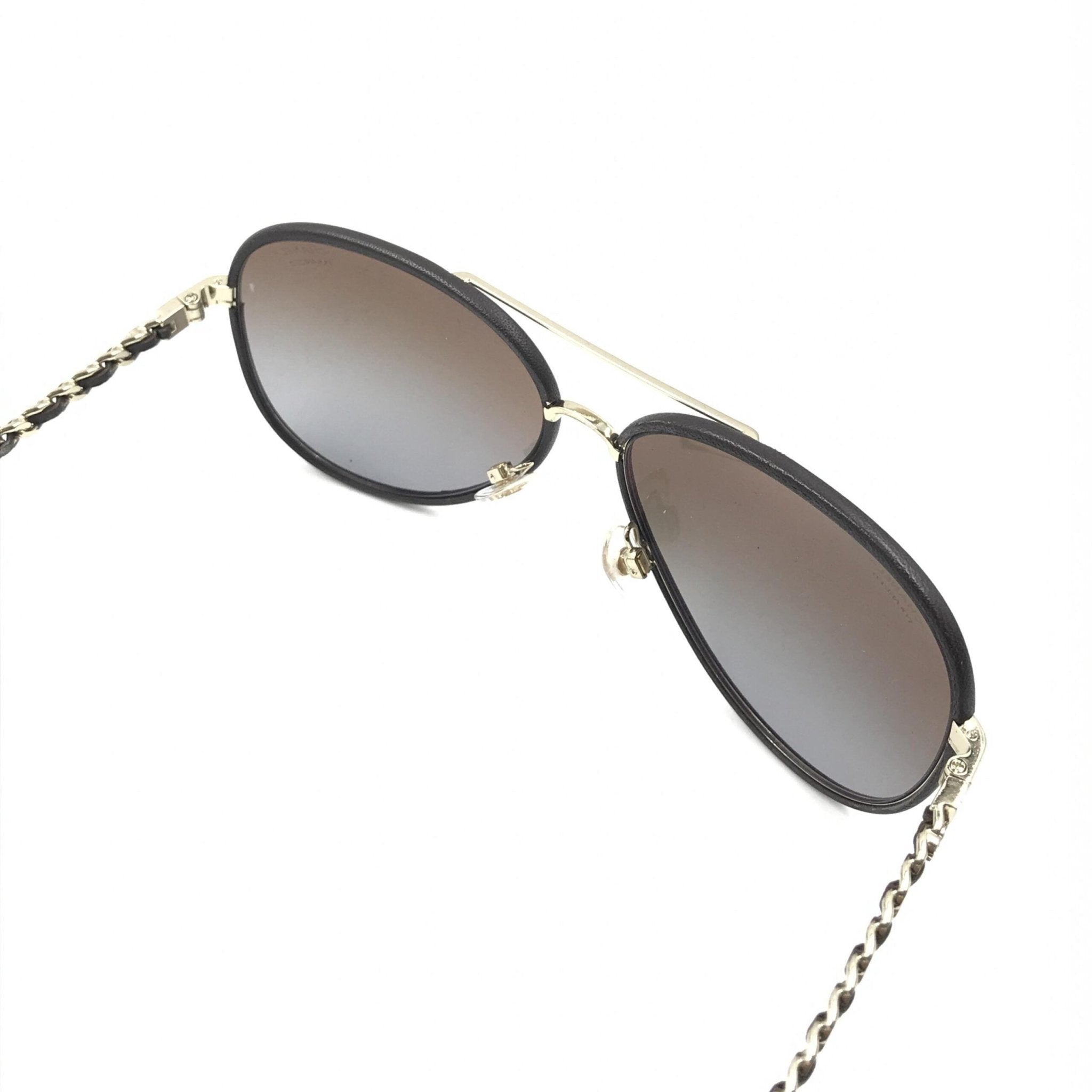 Chanel Gold And Black Polarized Aviator Sunglasses - RIMODA
