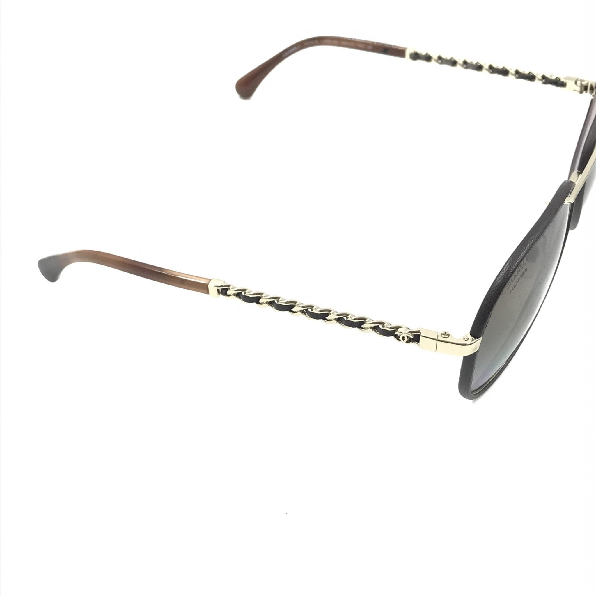 Chanel Gold And Black Polarized Aviator Sunglasses - RIMODA