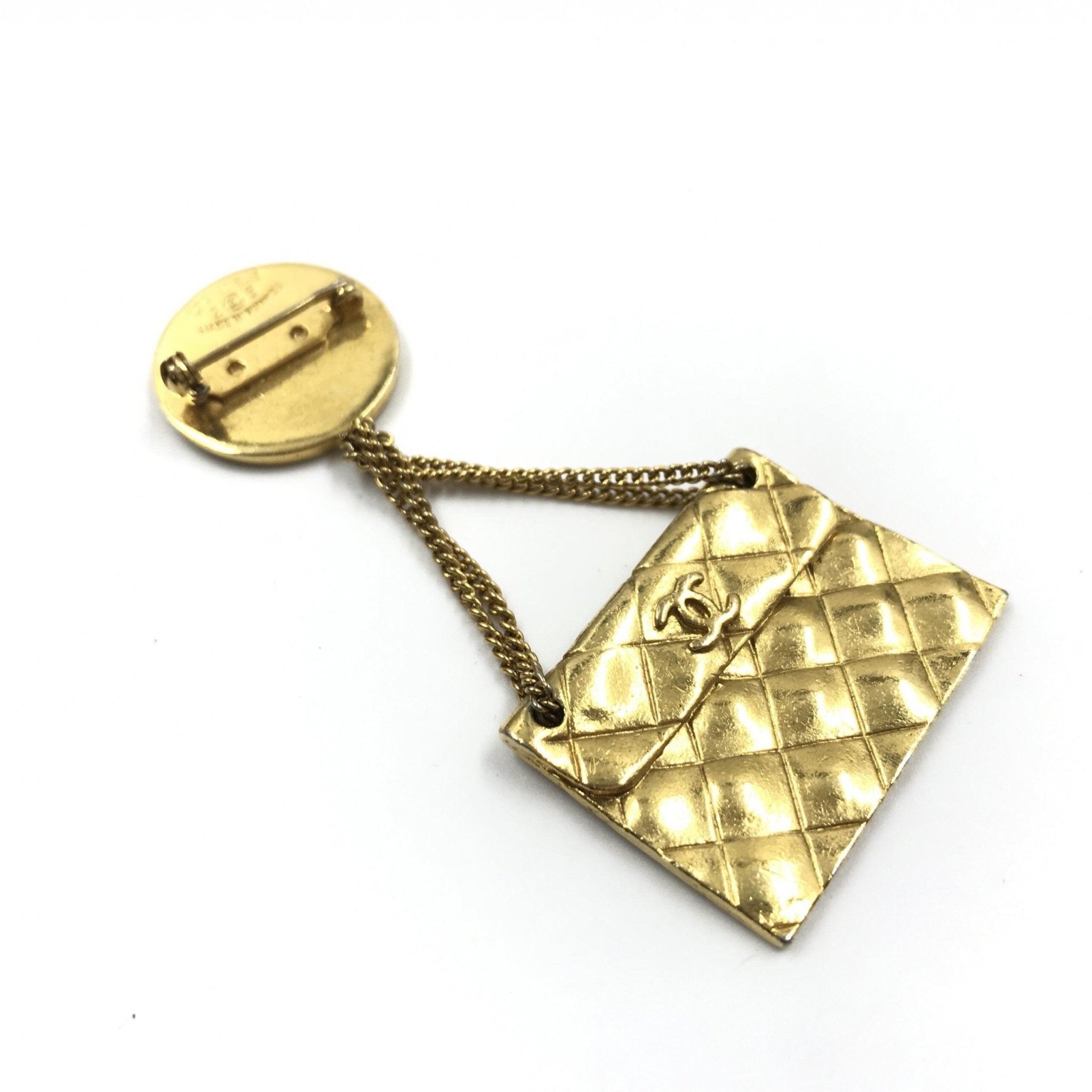Chanel Gold Plated Bag Motif Brooch - RIMODA