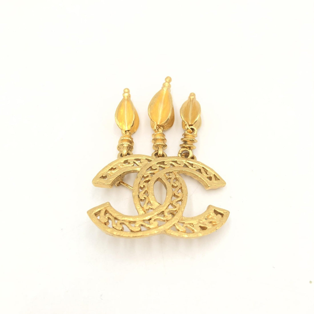 Chanel Gold Plated CC Logo Brooch - RIMODA