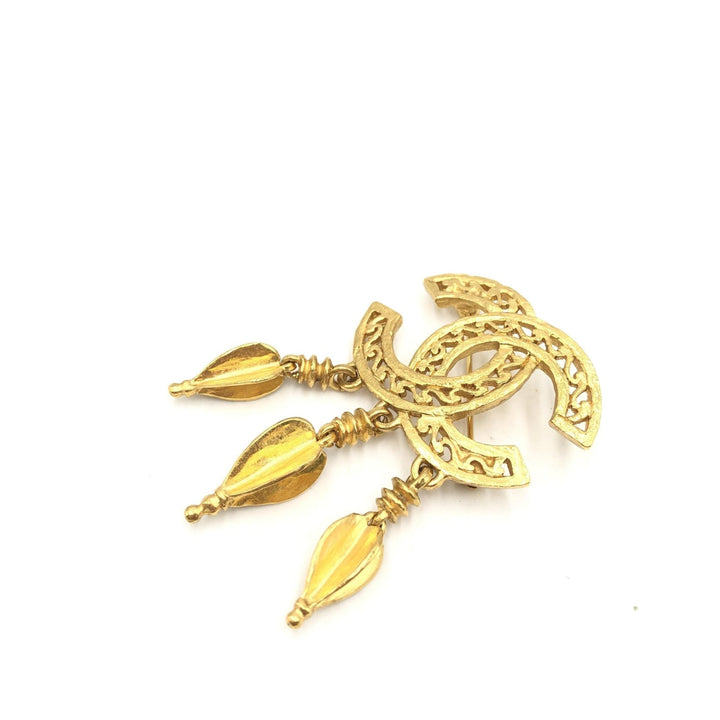 Chanel Gold Plated CC Logo Brooch - RIMODA