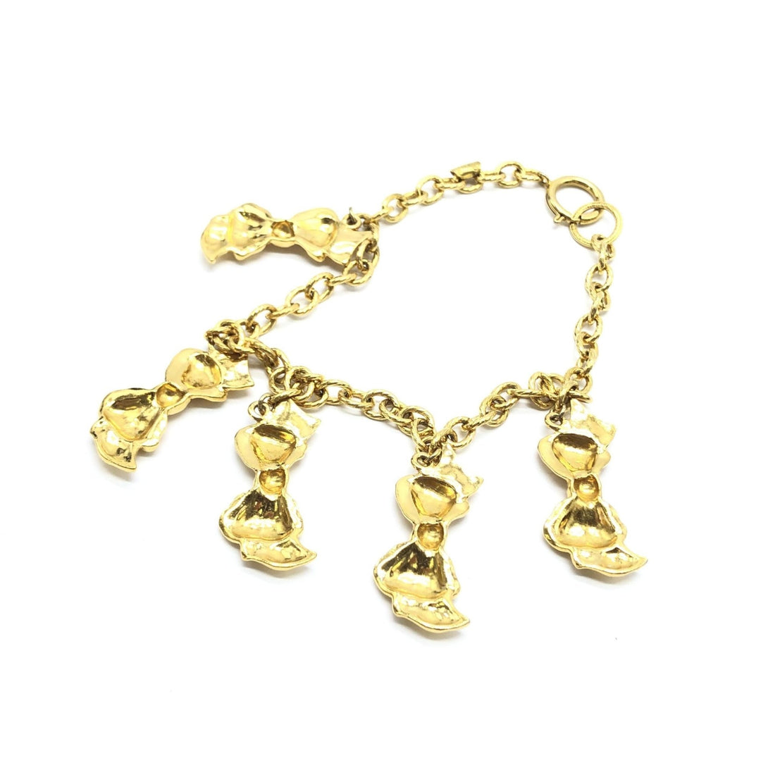 Chanel Gold Plated Chain Necklace With Bow Charms - RIMODA