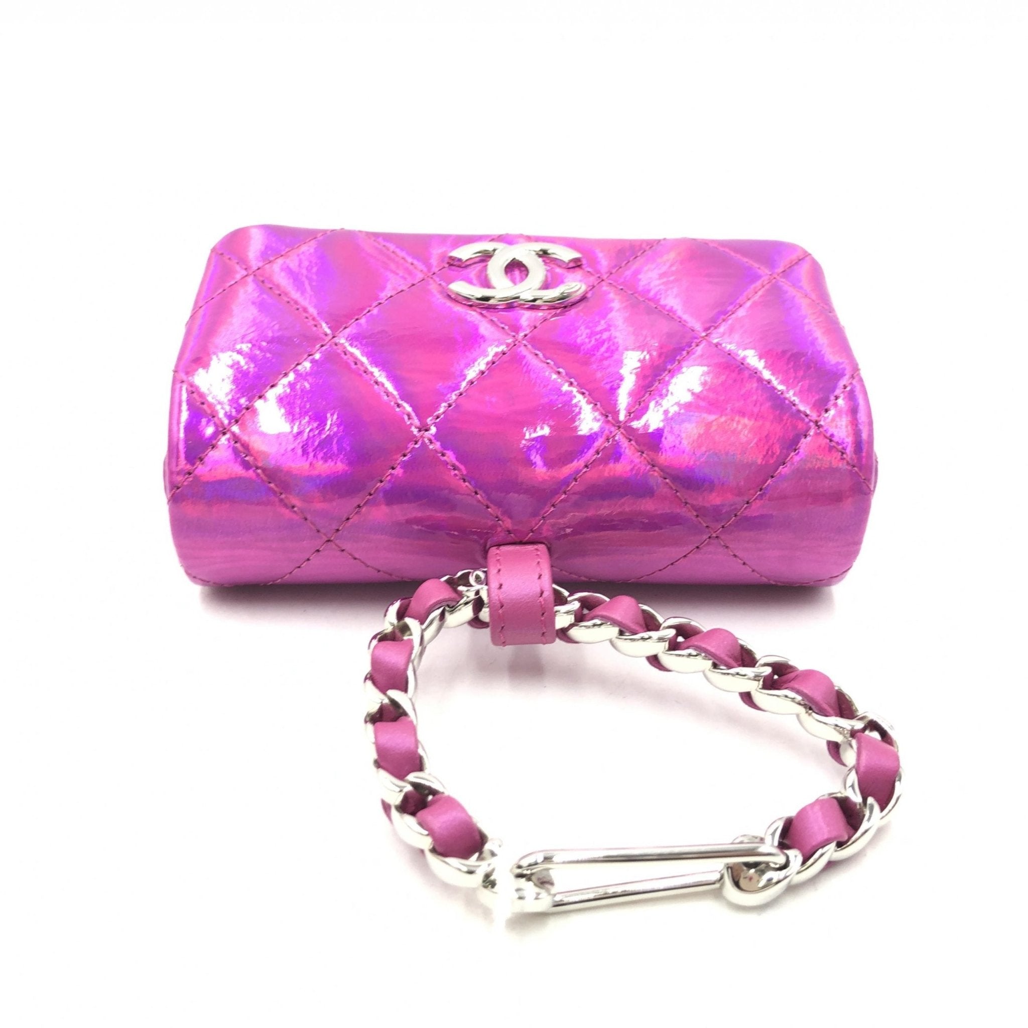 Chanel Iridescent Pink Quilted Leather Pouch - RIMODA