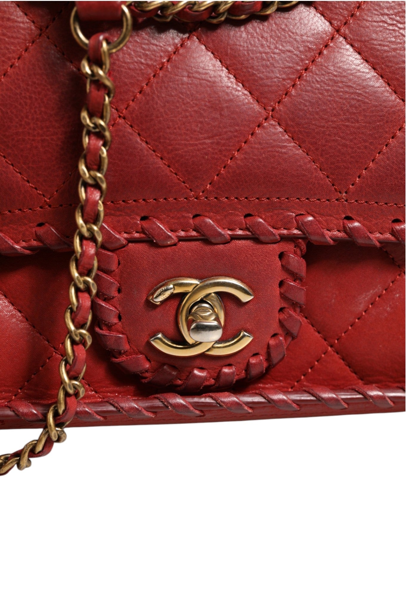 Chanel Mini Flap Bag Lambskin Braided Calfskin Gold Tone Metal - RIMODA