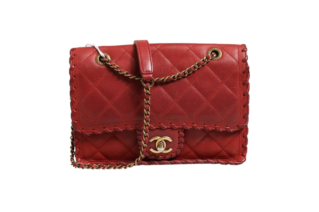 Chanel Mini Flap Bag Lambskin Braided Calfskin Gold Tone Metal - RIMODA