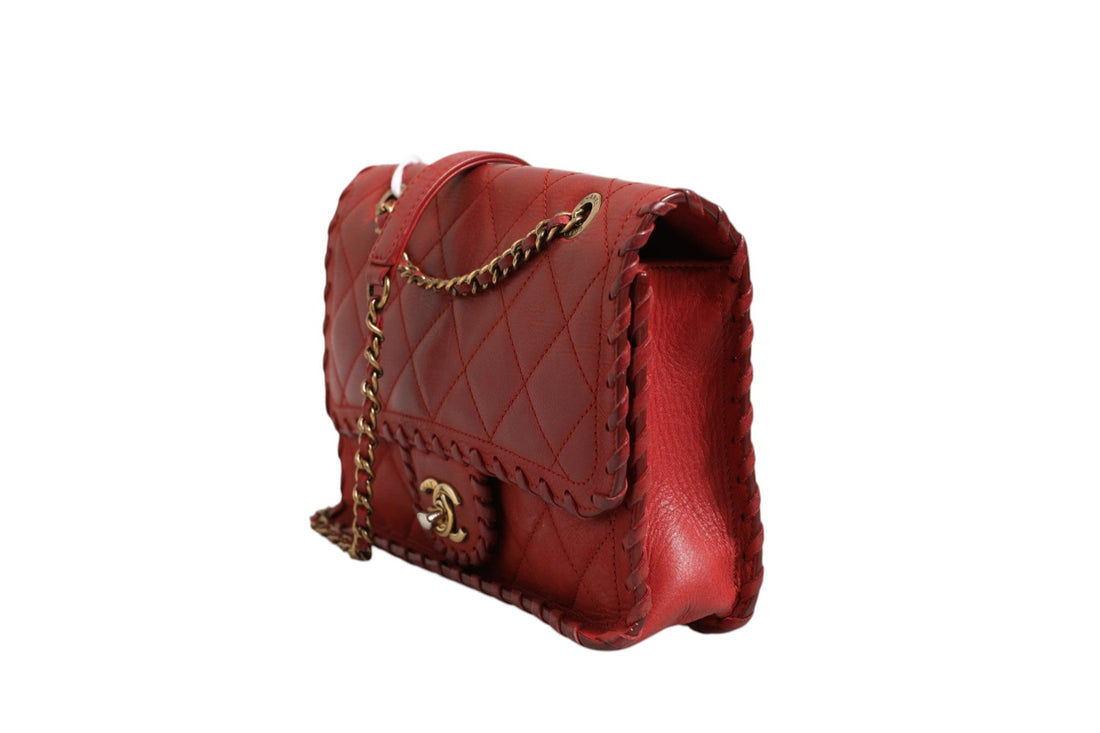 Chanel Mini Flap Bag Lambskin Braided Calfskin Gold Tone Metal - RIMODA