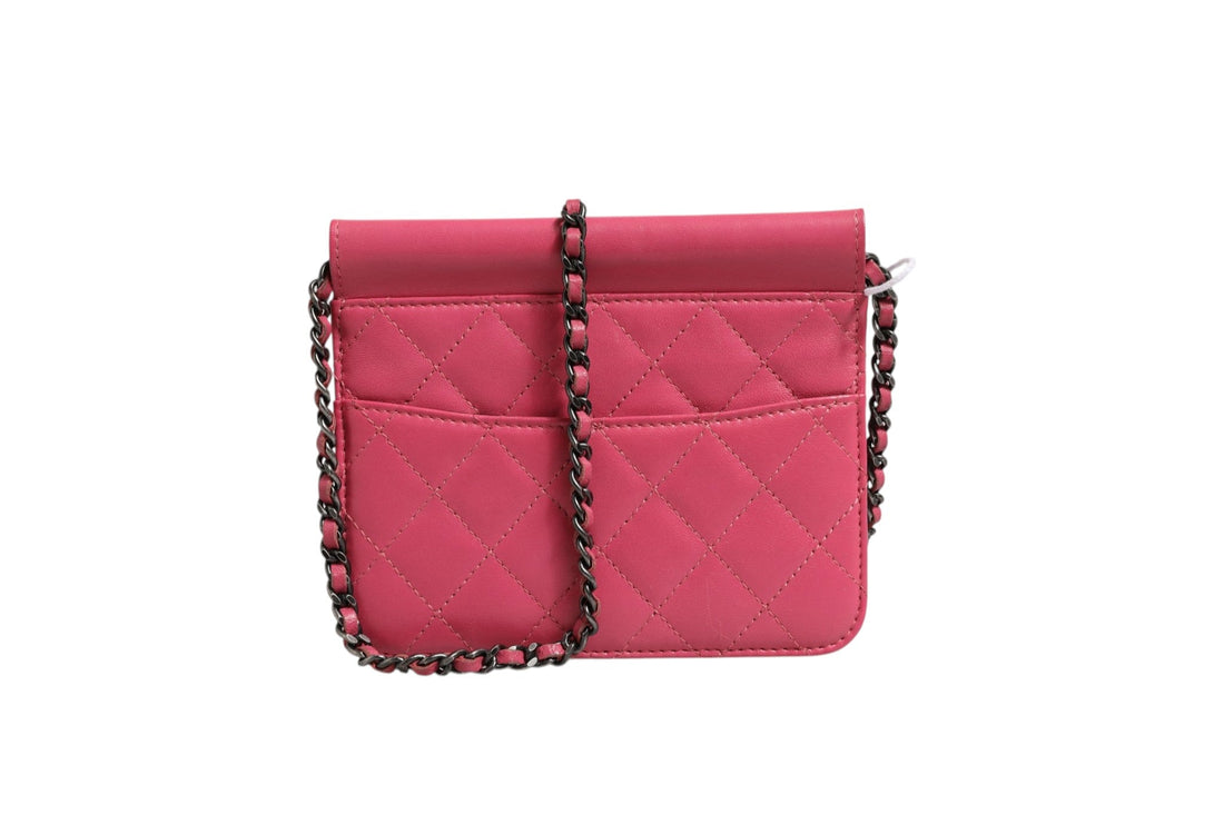 Chanel Pink Quilted Lambskin Leather Classic Square Mini Flap Bag - RIMODA