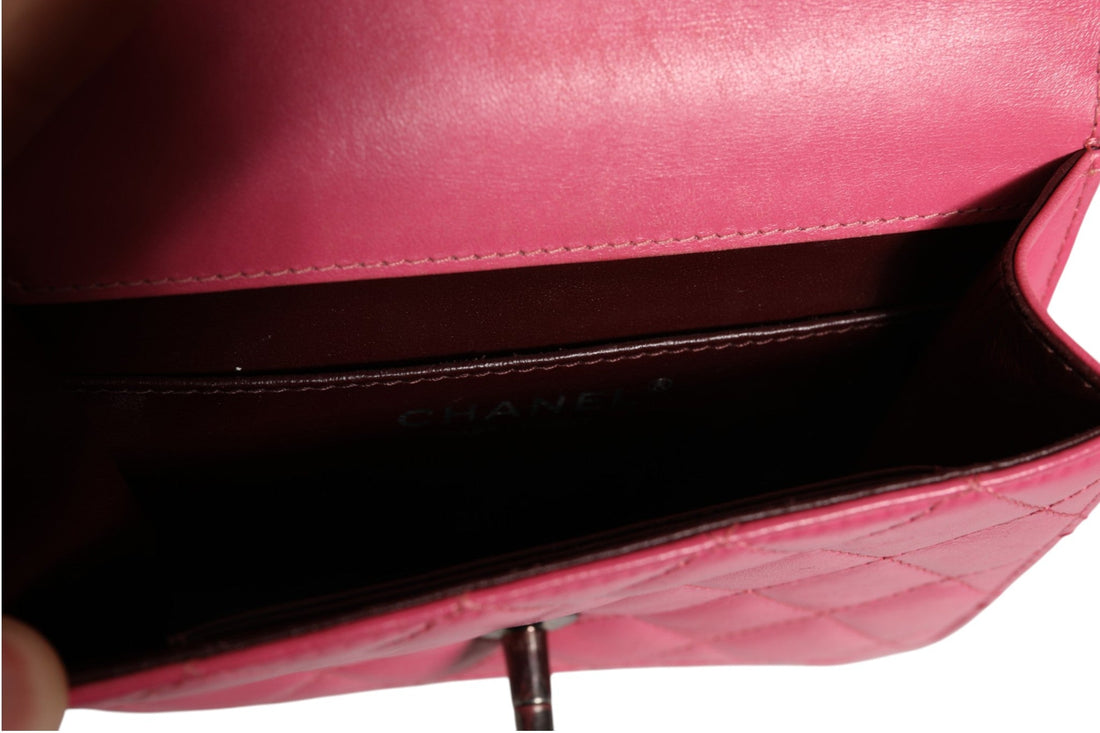 Chanel Pink Quilted Lambskin Leather Classic Square Mini Flap Bag - RIMODA
