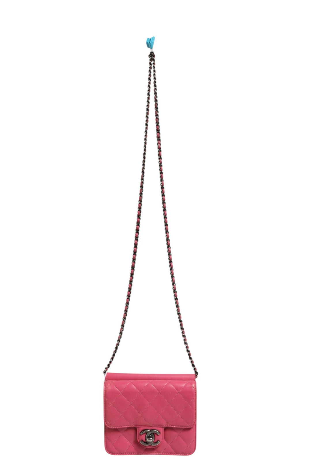 Chanel Pink Quilted Lambskin Leather Classic Square Mini Flap Bag - RIMODA